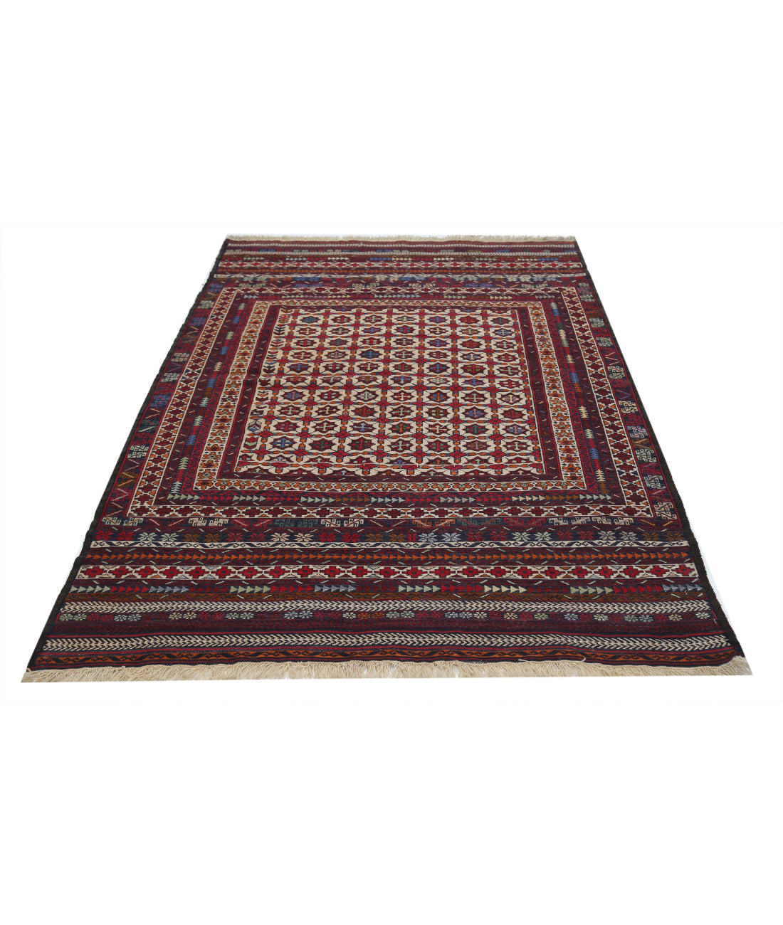 Maliki-Kilim 4'0'' X 6'2'' Hand-Woven Wool Kilim 4'0'' x 6'2'' (120 X 185) / Multi / Multi