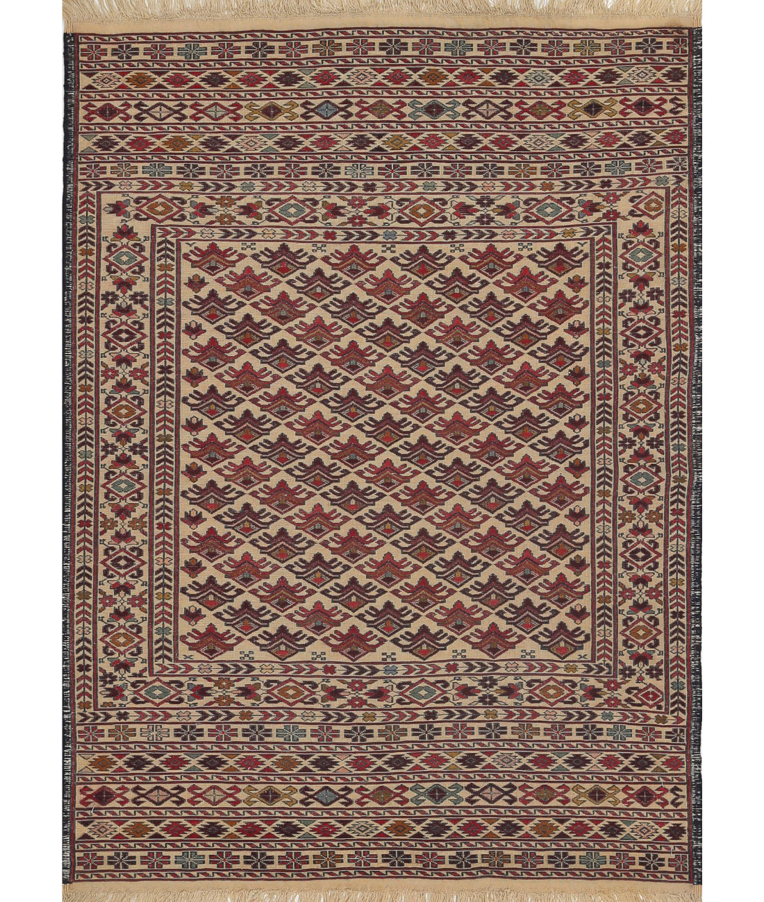 Maliki-Kilim 2'11'' X 4'2'' Hand-Woven Wool Kilim 2'11'' x 4'2'' (88 X 125) / Multi / Multi