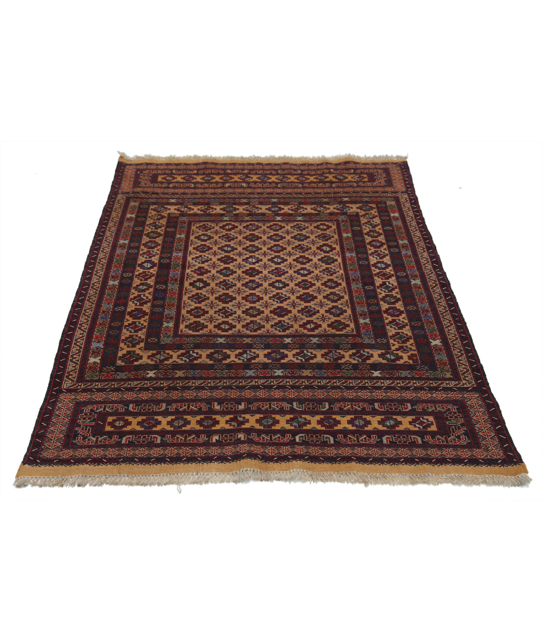 Maliki-Kilim 4'3'' X 6'4'' Hand-Woven Wool Kilim 4'3'' x 6'4'' (128 X 190) / Multi / Multi