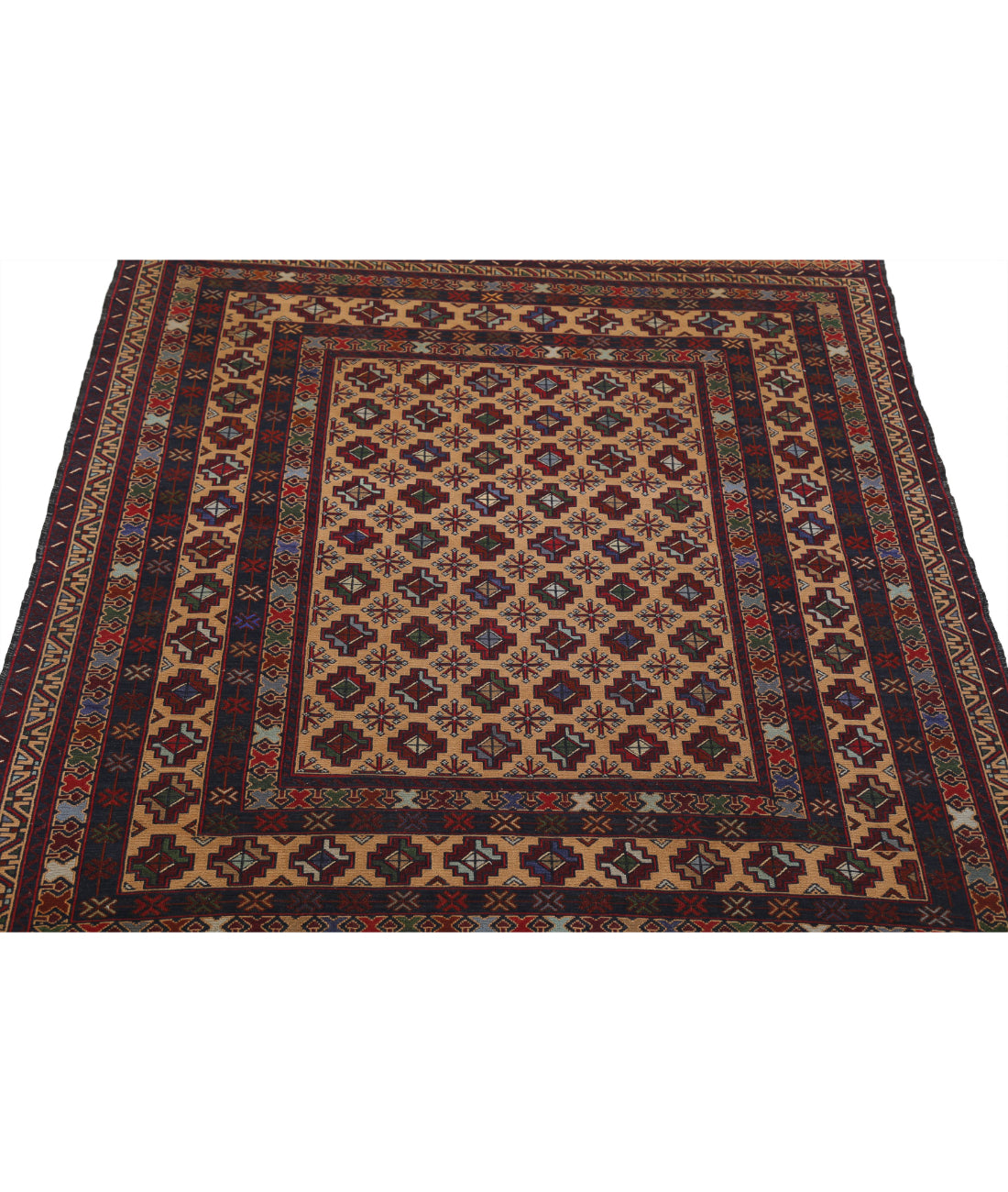 Maliki-Kilim 4'3'' X 6'4'' Hand-Woven Wool Kilim 4'3'' x 6'4'' (128 X 190) / Multi / Multi