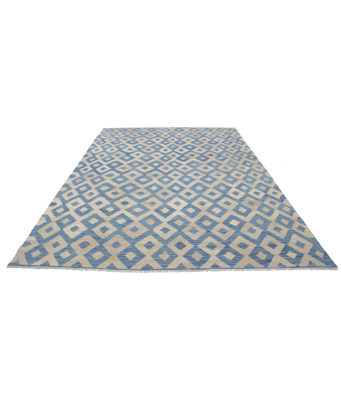 Modern-Kilim 7'11'' X 10'9'' Hand-Knotted Wool Kilim 7'11'' x 10'9'' (238 X 323) / Blue / Blue