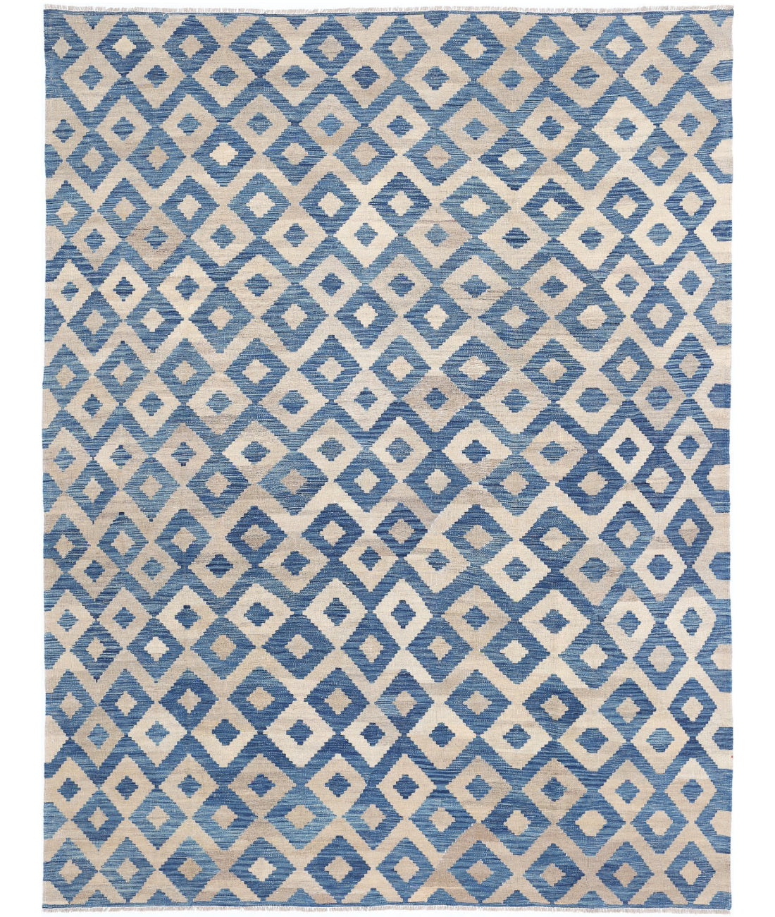 Modern-Kilim 7'11'' X 10'9'' Hand-Knotted Wool Kilim 7'11'' x 10'9'' (238 X 323) / Blue / Blue