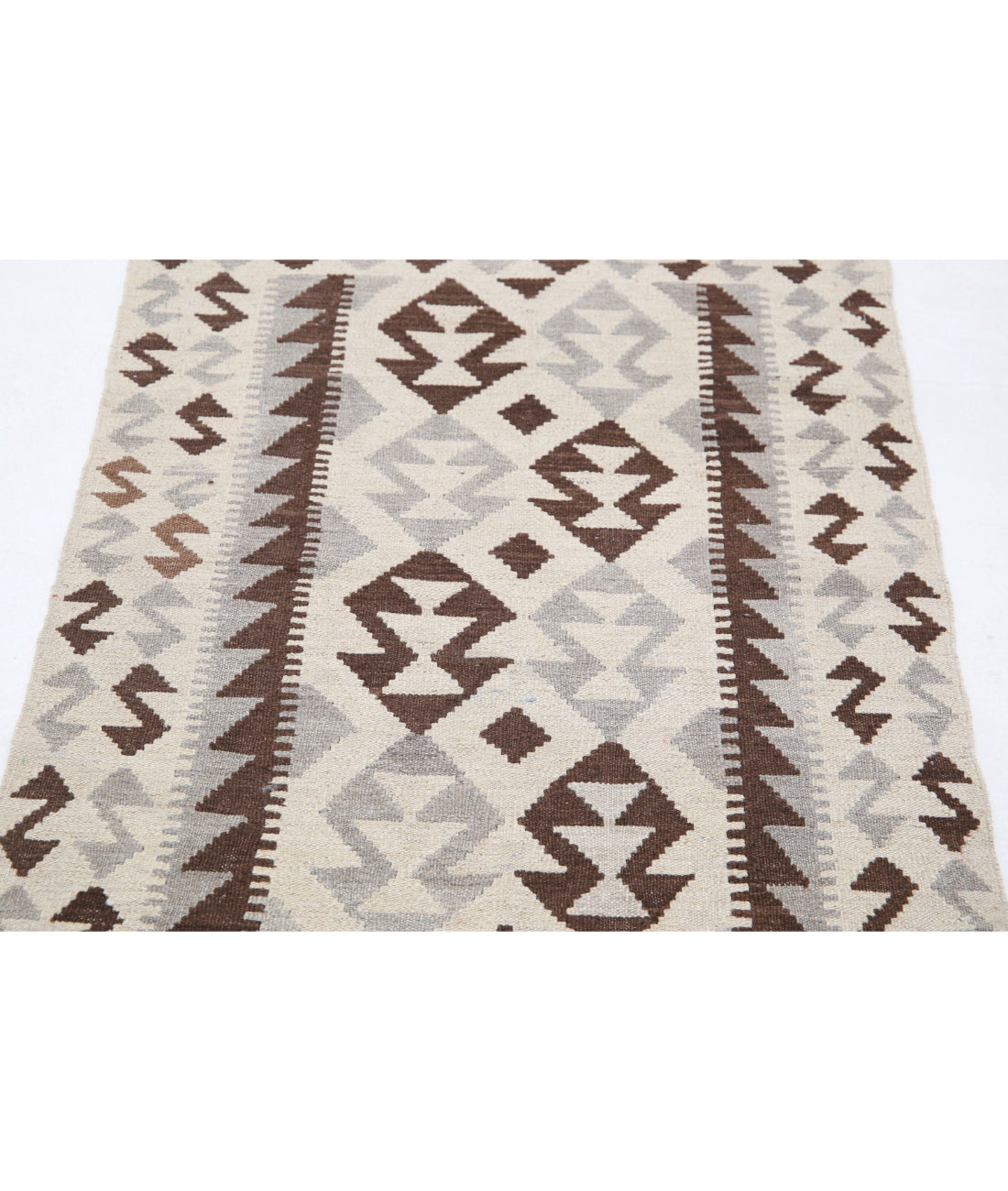 Natural-Kilim 2'9'' X 3'10'' Hand-Knotted Wool Kilim 2'9'' x 3'10'' (83 X 115) / Ivory / Taupe