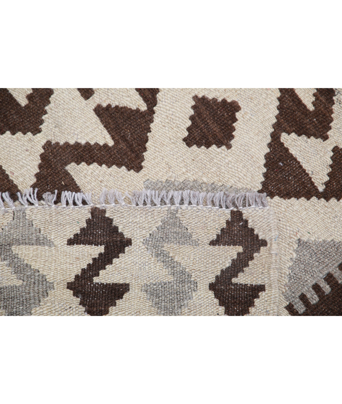 Natural-Kilim 2'9'' X 3'10'' Hand-Knotted Wool Kilim 2'9'' x 3'10'' (83 X 115) / Ivory / Taupe