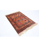 Silk-Tane 4'0'' X 5'3'' Hand-Knotted Wool-Silk Rug 4'0'' x 5'3'' (120 X 158) / Beige / Pink