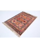 Silk-Tane 4'0'' X 5'3'' Hand-Knotted Wool-Silk Rug 4'0'' x 5'3'' (120 X 158) / Beige / Pink