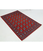 Ajrak 3'11'' X 6'0'' Power-Loomed Wool-Bamboo Silk Rug 3'11'' x 6'0'' (118 X 180) / Red / Blue