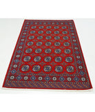 Ajrak 3'11'' X 6'0'' Power-Loomed Wool-Bamboo Silk Rug 3'11'' x 6'0'' (118 X 180) / Red / Blue