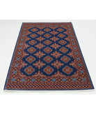 Ajrak 3'11'' X 6'0'' Power-Loomed Wool-Bamboo Silk Rug 3'11'' x 6'0'' (118 X 180) / Blue / Blue