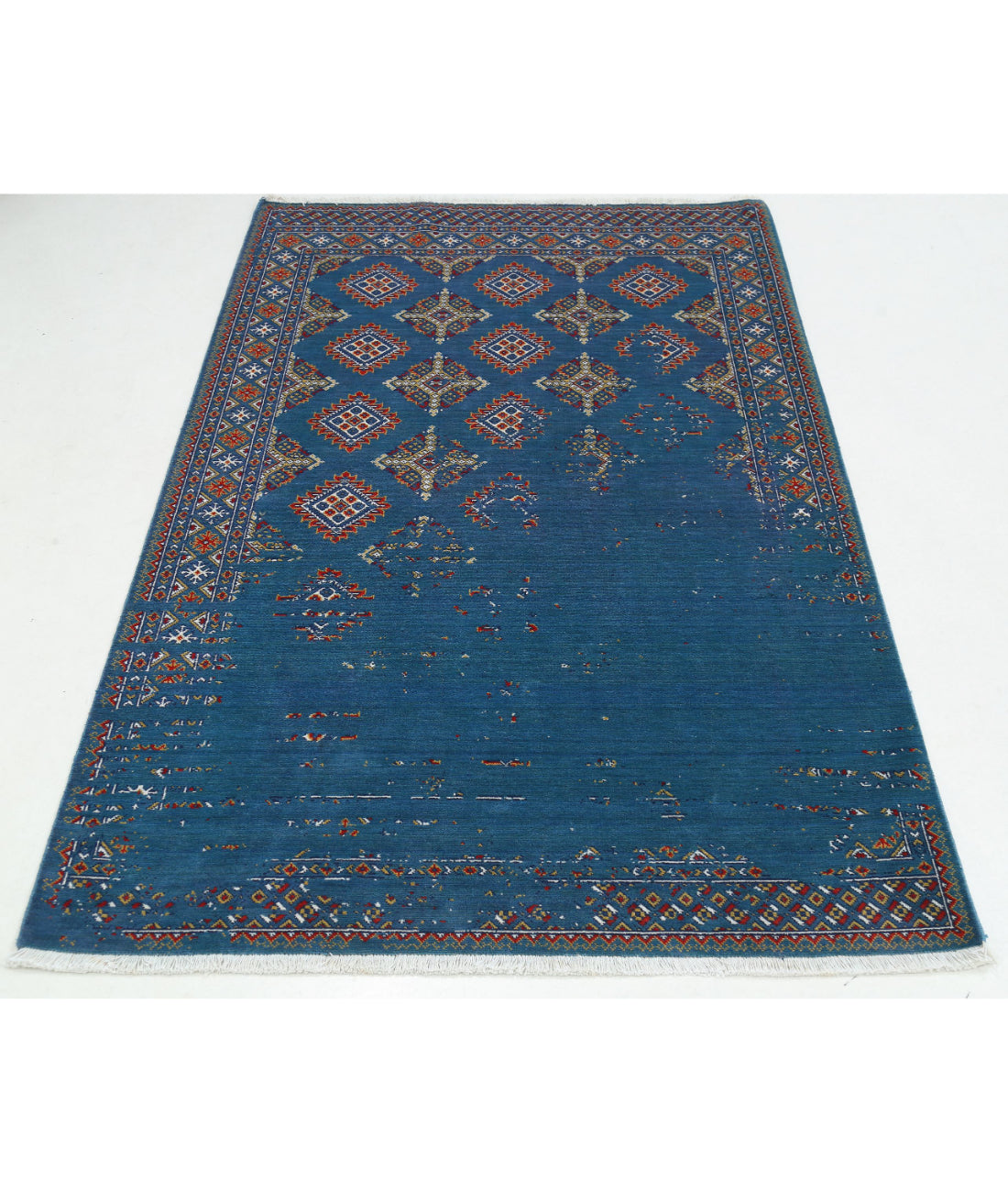 Ajrak 3'11'' X 6'0'' Power-Loomed Wool-Bamboo Silk Rug 3'11'' x 6'0'' (118 X 180) / Grey / Grey