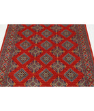 Ajrak 3'10'' X 6'0'' Power-Loomed Wool-Bamboo Silk Rug 3'10'' x 6'0'' (115 X 180) / Red / Blue