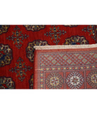 Ajrak 4'0'' X 6'0'' Power-Loomed Wool-Bamboo Silk Rug 4'0'' x 6'0'' (120 X 180) / Red / Blue