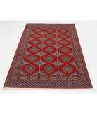 Ajrak 3'11'' X 6'0'' Power-Loomed Wool-Bamboo Silk Rug 3'11'' x 6'0'' (118 X 180) / Red / Blue