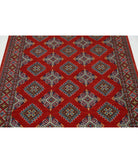 Ajrak 3'11'' X 6'0'' Power-Loomed Wool-Bamboo Silk Rug 3'11'' x 6'0'' (118 X 180) / Red / Blue