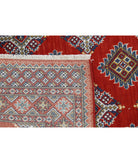 Ajrak 3'11'' X 6'0'' Power-Loomed Wool-Bamboo Silk Rug 3'11'' x 6'0'' (118 X 180) / Red / Blue