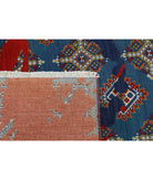Ajrak 3'7'' X 6'1'' Power-Loomed Wool-Bamboo Silk Rug 3'7'' x 6'1'' (108 X 183) / Blue / Red