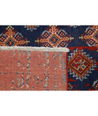 Ajrak 4'0'' X 6'0'' Power-Loomed Wool-Bamboo Silk Rug 4'0'' x 6'0'' (120 X 180) / Red / Blue