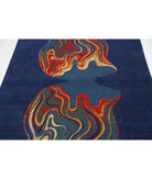 Dhanak 4'0'' X 5'10'' Power-Loomed Wool-Bamboo Silk Rug 4'0'' x 5'10'' (120 X 175) / Blue / Red