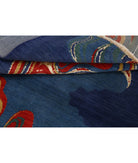 Dhanak 4'0'' X 5'10'' Power-Loomed Wool-Bamboo Silk Rug 4'0'' x 5'10'' (120 X 175) / Blue / Red