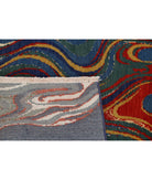 Dhanak 4'0'' X 5'10'' Power-Loomed Wool-Bamboo Silk Rug 4'0'' x 5'10'' (120 X 175) / Blue / Red