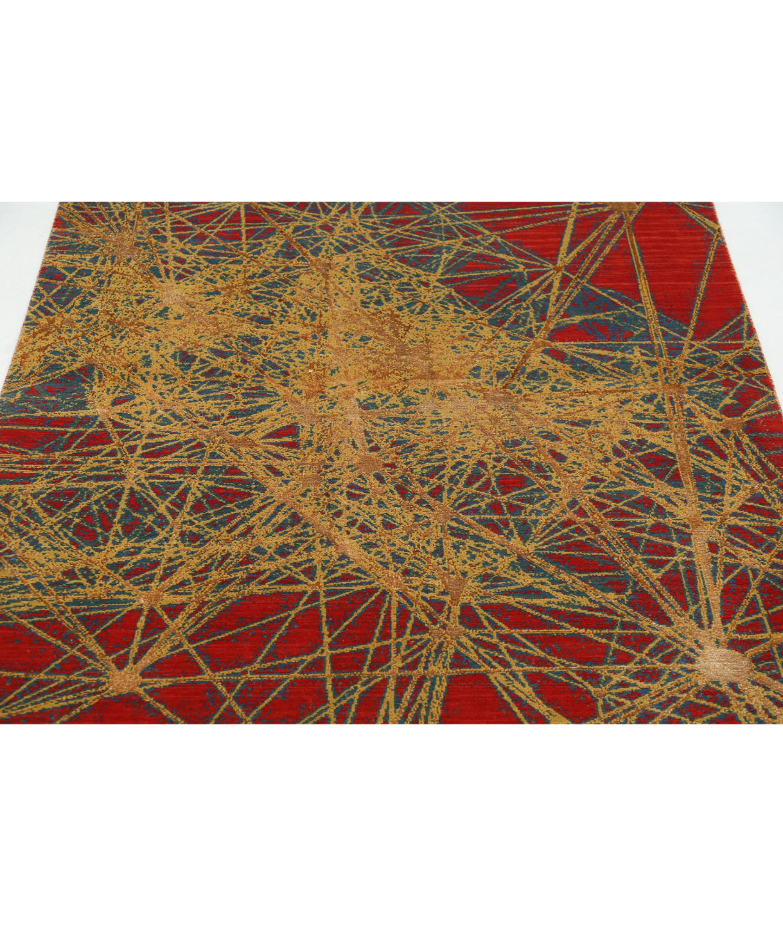 Dhanak 4'0'' X 5'10'' Power-Loomed Wool-Bamboo Silk Rug 4'0'' x 5'10'' (120 X 175) / Red / Gold