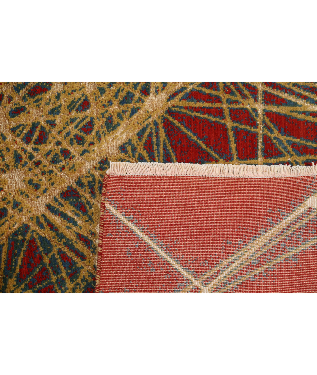Dhanak 4'0'' X 5'10'' Power-Loomed Wool-Bamboo Silk Rug 4'0'' x 5'10'' (120 X 175) / Red / Gold