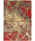 Dhanak 4'0'' X 5'10'' Power-Loomed Wool-Bamboo Silk Rug 4'0'' x 5'10'' (120 X 175) / Red / Gold