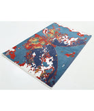 Dhanak 3'11'' X 6'1'' Power-Loomed Wool-Bamboo Silk Rug 3'11'' x 6'1'' (118 X 183) / Blue / Red