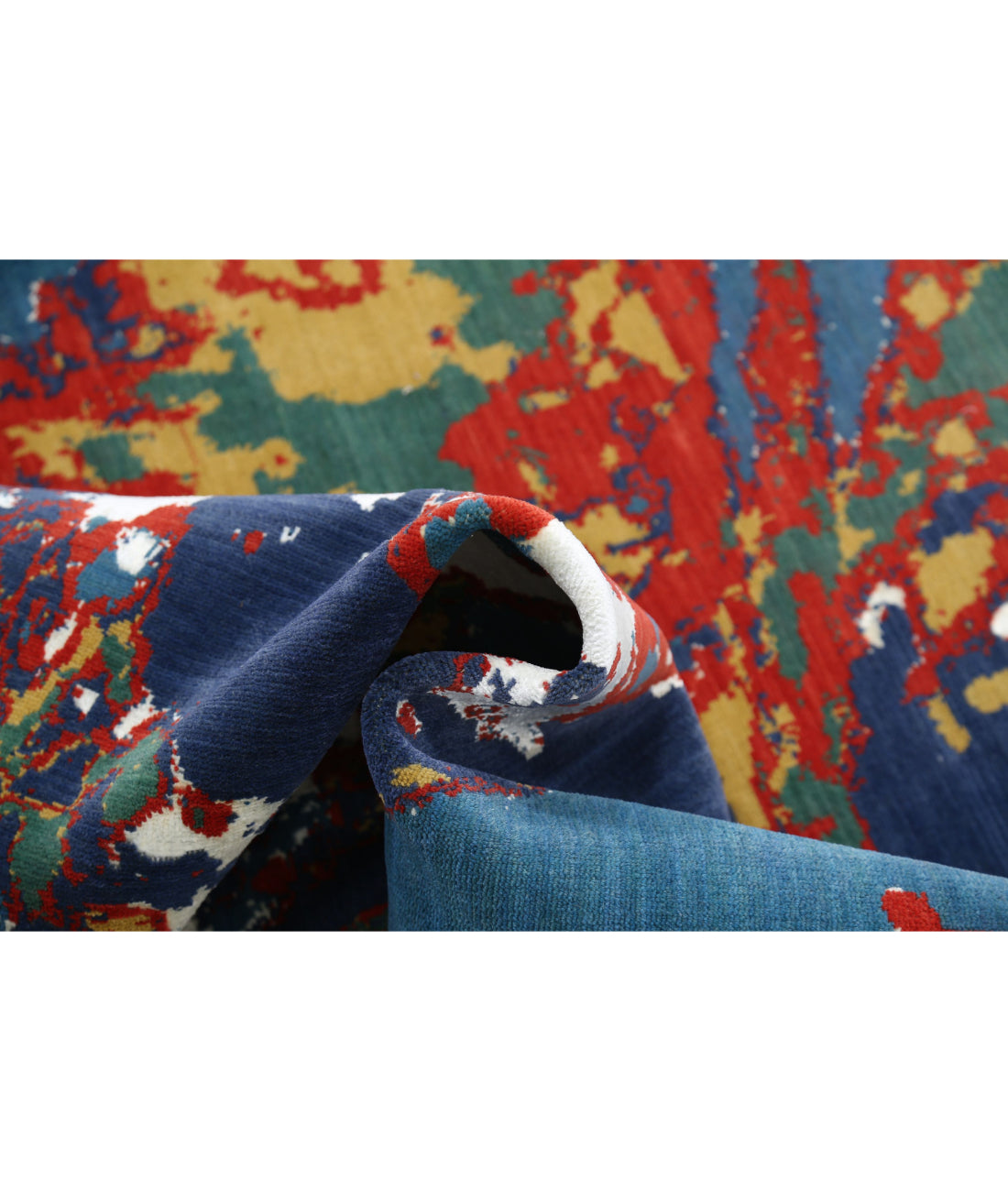 Dhanak 3'11'' X 6'1'' Power-Loomed Wool-Bamboo Silk Rug 3'11'' x 6'1'' (118 X 183) / Blue / Red