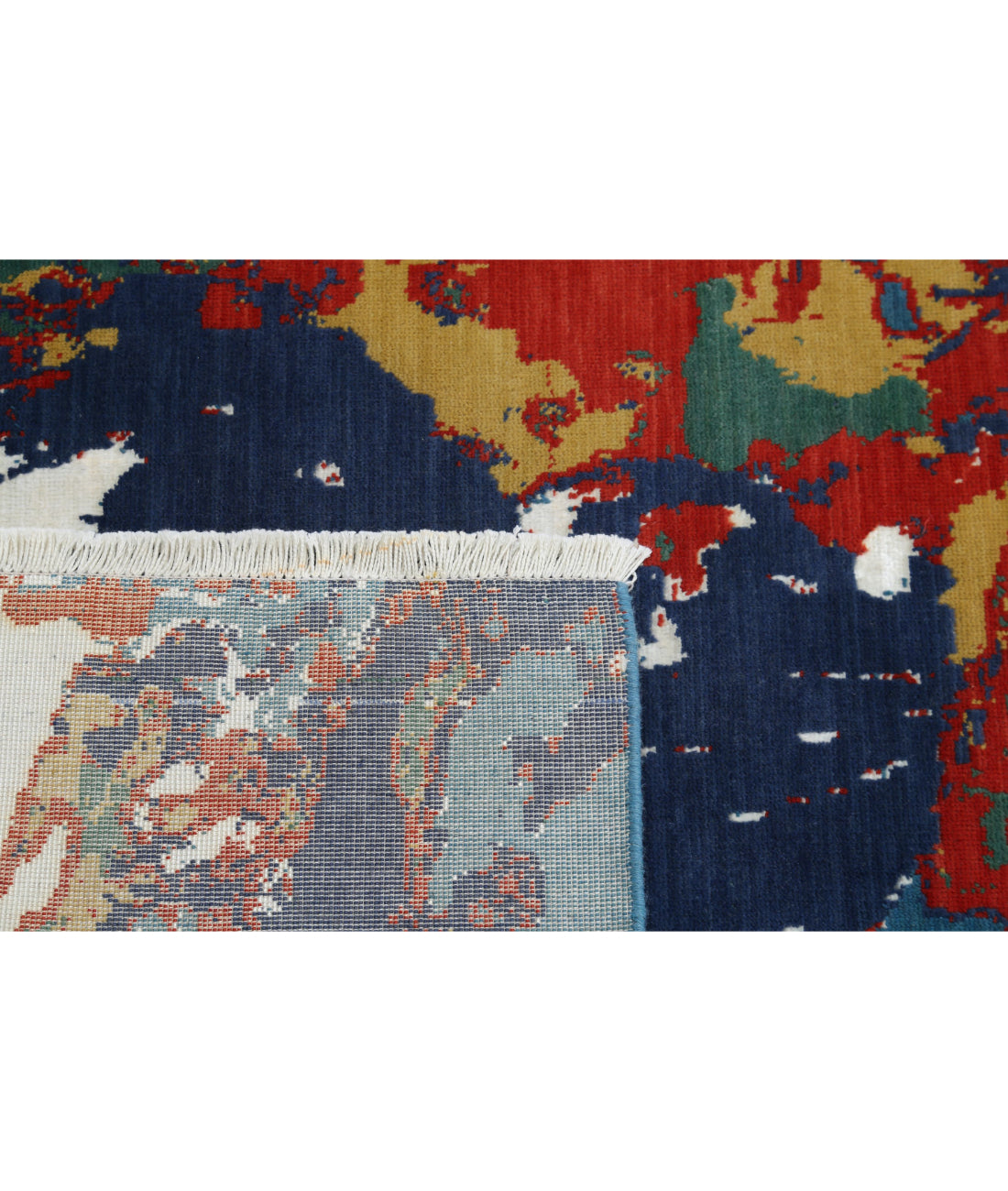 Dhanak 3'11'' X 6'1'' Power-Loomed Wool-Bamboo Silk Rug 3'11'' x 6'1'' (118 X 183) / Blue / Red