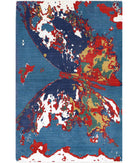 Dhanak 3'11'' X 6'1'' Power-Loomed Wool-Bamboo Silk Rug 3'11'' x 6'1'' (118 X 183) / Blue / Red