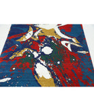 Dhanak 3'11'' X 5'10'' Power-Loomed Wool-Bamboo Silk Rug 3'11'' x 5'10'' (118 X 175) / Blue / Red
