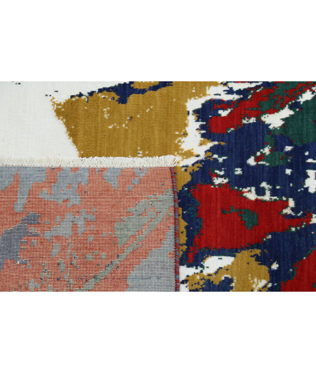 Dhanak 3'11'' X 5'10'' Power-Loomed Wool-Bamboo Silk Rug 3'11'' x 5'10'' (118 X 175) / Blue / Red