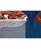 Dhanak 4'0'' X 5'10'' Power-Loomed Wool-Bamboo Silk Rug 4'0'' x 5'10'' (120 X 175) / Blue / Red