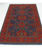 Gulshan 3'10'' X 6'0'' Power-Loomed Wool-Bamboo Silk Rug 3'10'' x 6'0'' (115 X 180) / Blue / Red