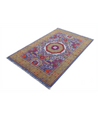 Gulshan 3'10'' X 6'0'' Power-Loomed Wool-Bamboo Silk Rug 3'10'' x 6'0'' (115 X 180) / Blue / Gold