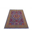 Gulshan 3'10'' X 6'0'' Power-Loomed Wool-Bamboo Silk Rug 3'10'' x 6'0'' (115 X 180) / Blue / Gold