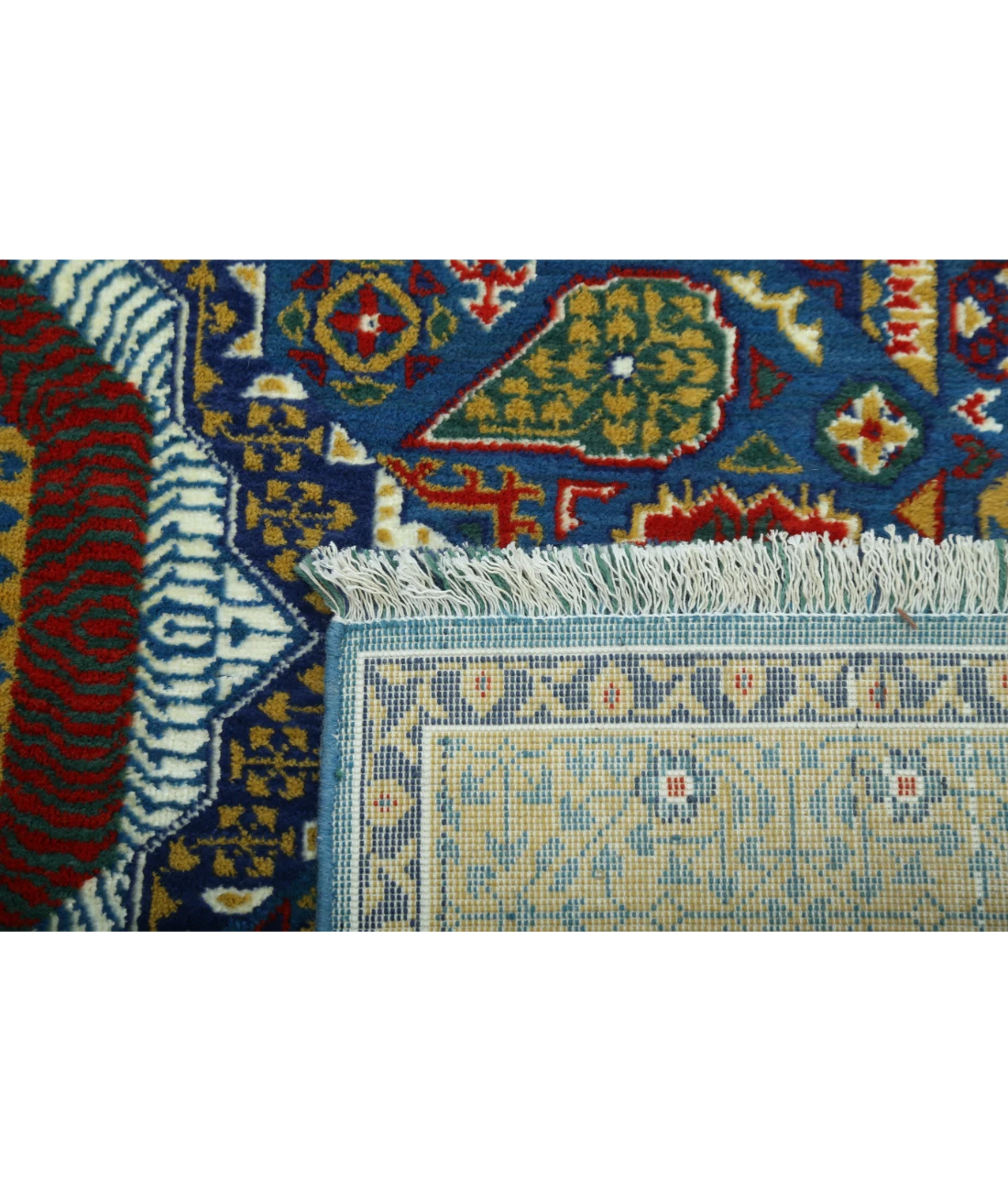 Gulshan 3'10'' X 6'0'' Power-Loomed Wool-Bamboo Silk Rug 3'10'' x 6'0'' (115 X 180) / Blue / Gold