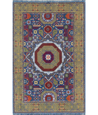 Gulshan 3'10'' X 6'0'' Power-Loomed Wool-Bamboo Silk Rug 3'10'' x 6'0'' (115 X 180) / Blue / Gold