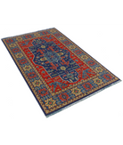 Gulshan 3'10'' X 6'1'' Power-Loomed Wool-Bamboo Silk Rug 3'10'' x 6'1'' (115 X 183) / Red / Blue