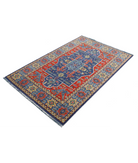 Gulshan 3'10'' X 6'1'' Power-Loomed Wool-Bamboo Silk Rug 3'10'' x 6'1'' (115 X 183) / Red / Blue
