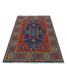 Gulshan 3'10'' X 6'1'' Power-Loomed Wool-Bamboo Silk Rug 3'10'' x 6'1'' (115 X 183) / Red / Blue