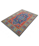 Gulshan 4'0'' X 5'10'' Power-Loomed Wool-Bamboo Silk Rug 4'0'' x 5'10'' (120 X 175) / Blue / Red
