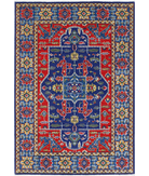 Gulshan 4'0'' X 5'10'' Power-Loomed Wool-Bamboo Silk Rug 4'0'' x 5'10'' (120 X 175) / Blue / Red