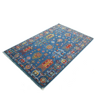 Gulshan 3'10'' X 6'0'' Power-Loomed Wool-Bamboo Silk Rug 3'10'' x 6'0'' (115 X 180) / Blue / Red