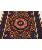 Gulshan 4'0'' X 5'10'' Power-Loomed Wool-Bamboo Silk Rug 4'0'' x 5'10'' (120 X 175) / Red / Blue