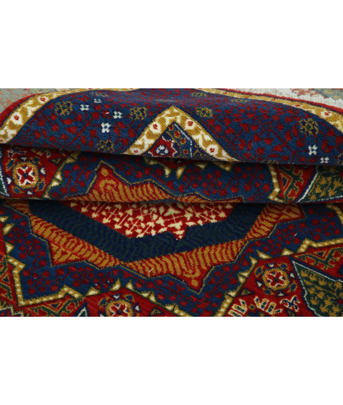 Gulshan 4'0'' X 5'10'' Power-Loomed Wool-Bamboo Silk Rug 4'0'' x 5'10'' (120 X 175) / Red / Blue