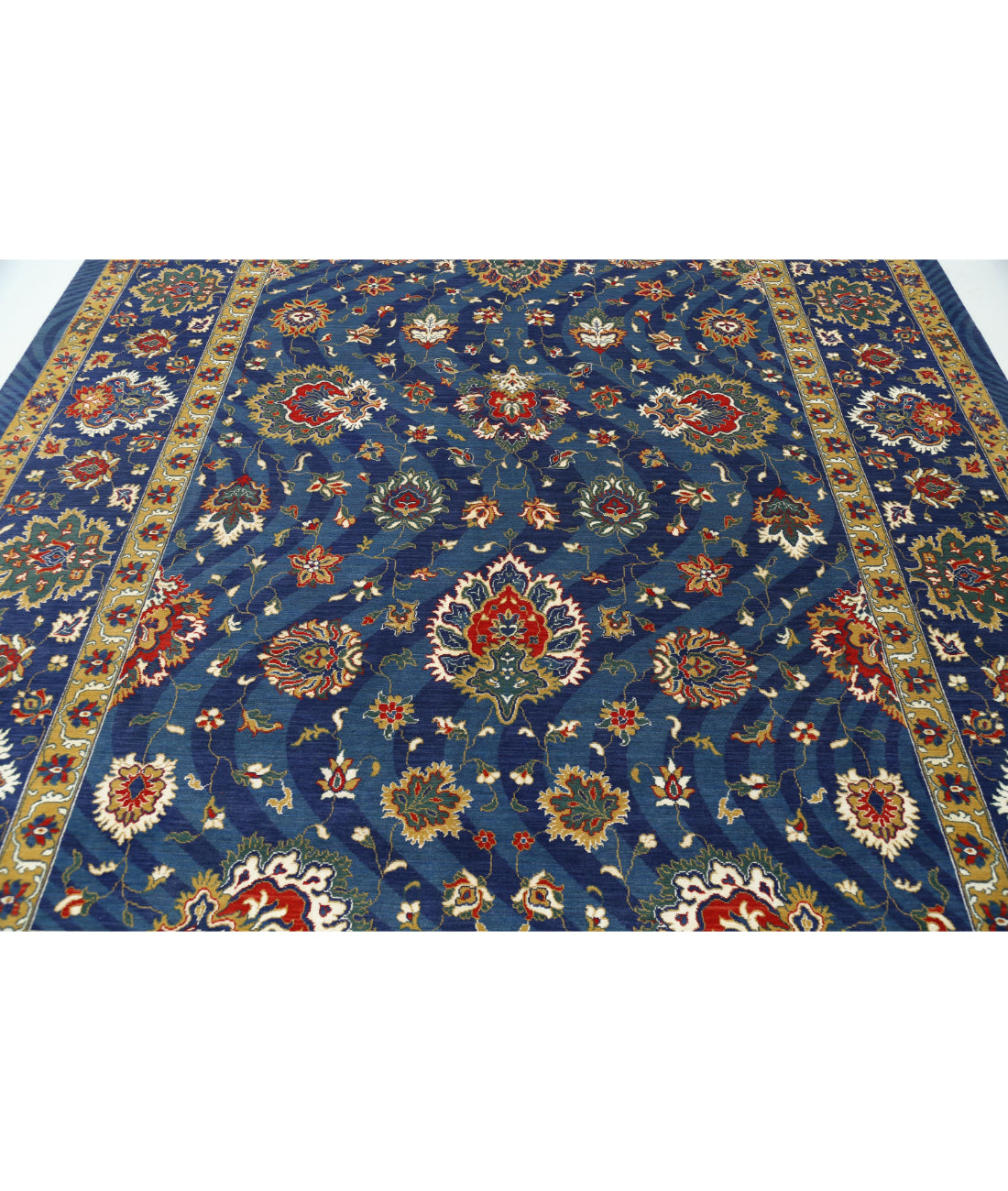 Gulshan 8'10'' X 12'4'' Power-Loomed Wool-Bamboo Silk Rug 8'10'' x 12'4'' (265 X 370) / Blue / Red