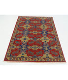 Gulshan 4'0'' X 5'9'' Power-Loomed Wool-Bamboo Silk Rug 4'0'' x 5'9'' (120 X 173) / Red / Blue