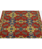 Gulshan 4'0'' X 5'9'' Power-Loomed Wool-Bamboo Silk Rug 4'0'' x 5'9'' (120 X 173) / Red / Blue